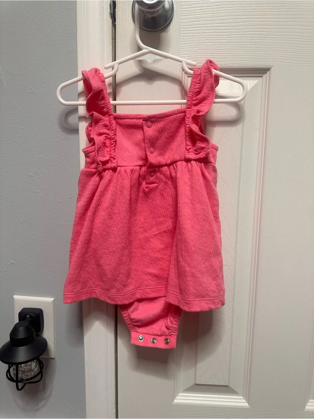 Carter's Coral Pink Ruffled Embroidered Tank Dress